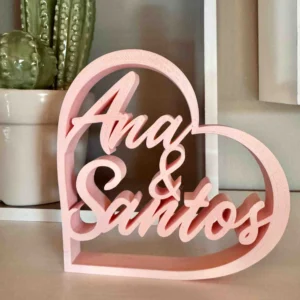 Corazón 3D con nombres